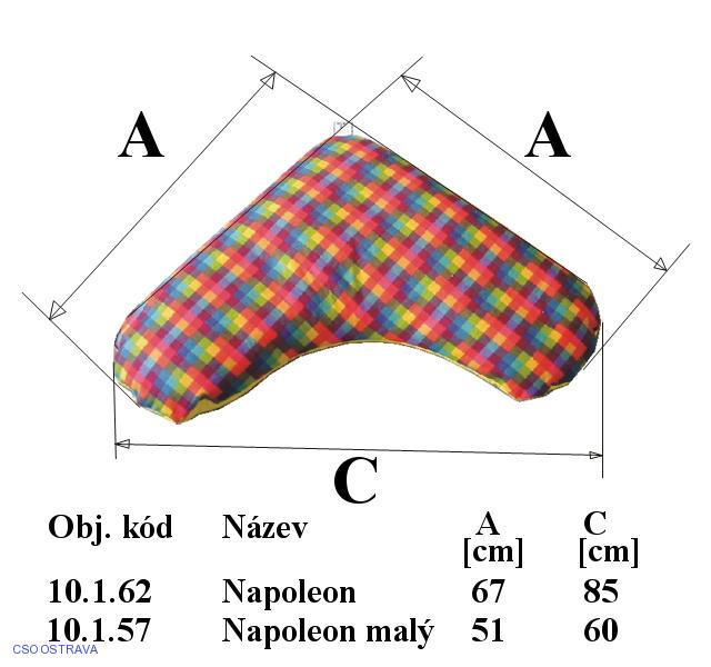 Polštář typ NAPOLEON malý – barevný; 10.1.57.2; 51x51x60